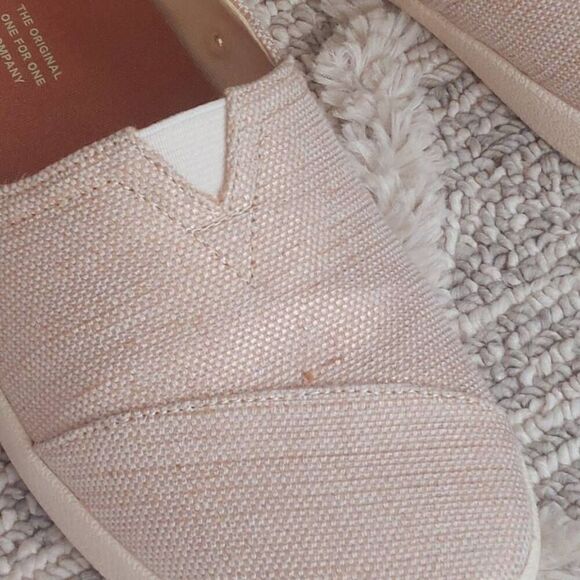 TOMS Verona Slip-On Sneakers | Natural Canvas | Size 8 | Metallic Shimmer - Picture 7 of 7
